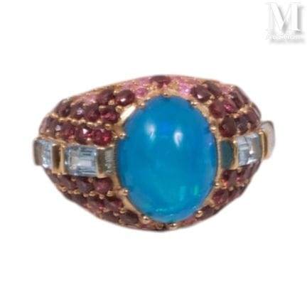 Silver and vermeil ring (925°/°°) featuring a cabo