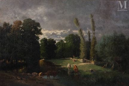 Léon MORIN (Activo en el siglo XX)
Vacas y toros j