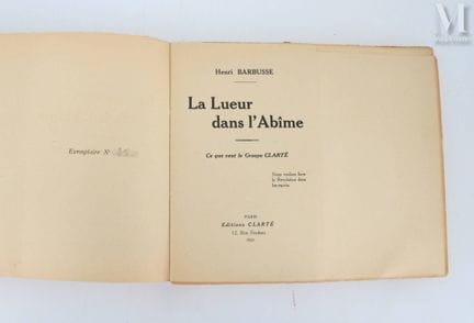 BARBUSSE (Henri)
La Lueur dans l'abîme. (Was die G