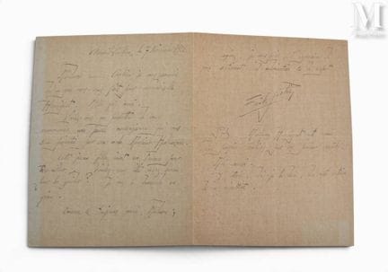 SATIE (Erik), 1866–1925.
Autogrammbrief „Erik Sati