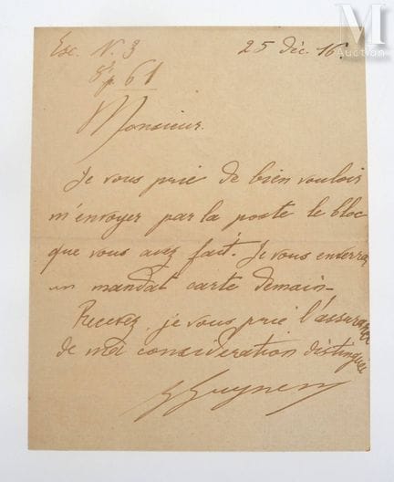 GUYNEMER (Georges), 1894–1917.
Eigenhändiger Brief