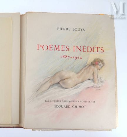 LOUYS (Pierre).
Poèmes inédits. 1887-1924. Eaux-fo