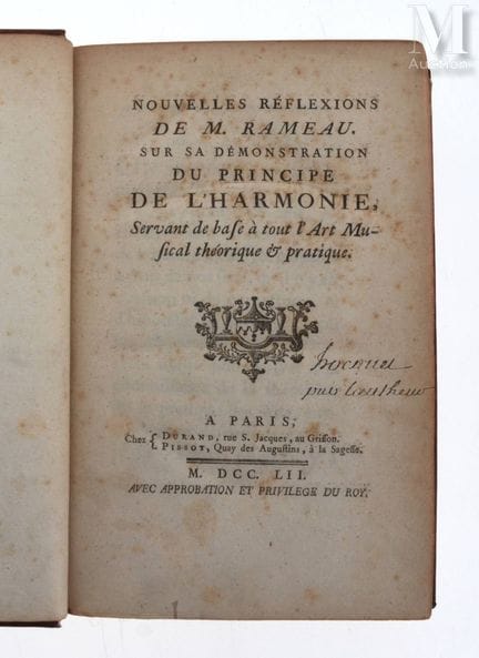 RAMEAU (Jean-Philippe).
Nouvelles réflexions de M.