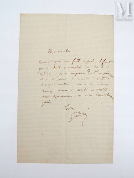 DORÉ (Gustave), 1832–1883.
Eigenhändiges Schreiben