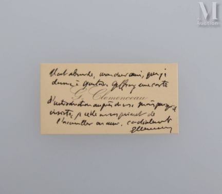 CLÉMENCEAU (Georges), 1841–1929.
Set aus 2 signier