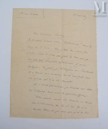 GIDE (André), 1869–1951.
L.A.S. „André Gide“, [Par