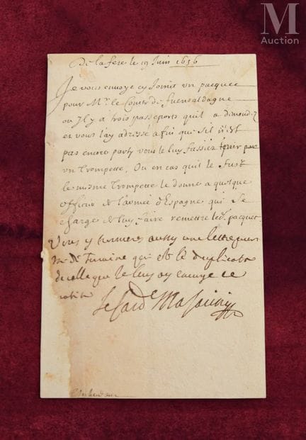 MAZARIN (Jules, Kardinal), 1602–1661.
Handschriftl