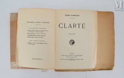 BARBUSSE (Henri)
Klarheit (Clarté). Roman. Paris, 