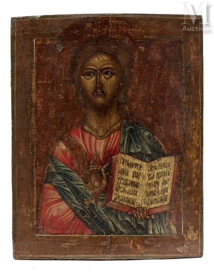 Christ Pantocrator. 
Le Christ nous bénit, ses doi