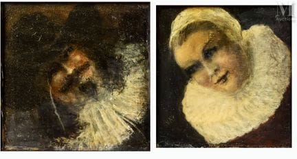 Ecole du XXème siècle
Paire de portraits
Cuivre
Tr