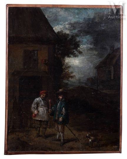 École HOLLANDAISE du XVIIIème
Couple de buveurs de