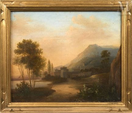 Ecole FRANCAISE du XIXe siècle
Paysage d'Italie au