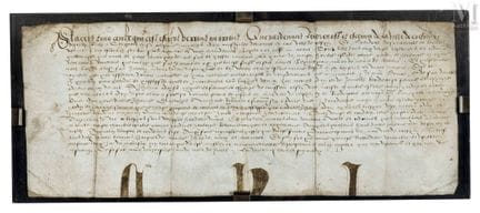 Altes Pergament
Altfranzösische Inschriften und Sc
