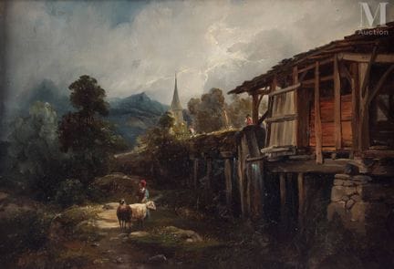 Alexandre DUBUISSON (1805-1870)
Chemin de village 