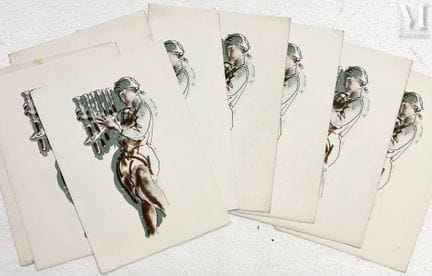 Lot von 9 Lithographien von Hans ERNI (1909-2015).