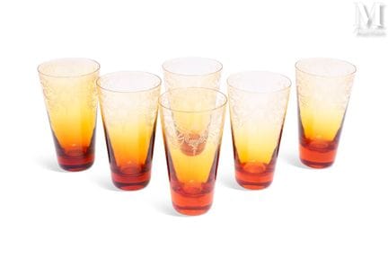 RITZ PARÍS
Seis vasos para zumo
de cristal policro
