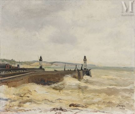 吕西安·西瓦根（Lucien SEEVAGEN，1887-1959）
费康的海滨
油画
46 x 5