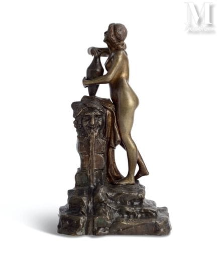 Bronce antiguo firmado
Mujer junto al manantial
Es