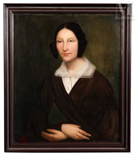 19世纪画派
女子肖像
布面油画
65 x 54 厘米
（有破损、凹陷及修复痕迹）