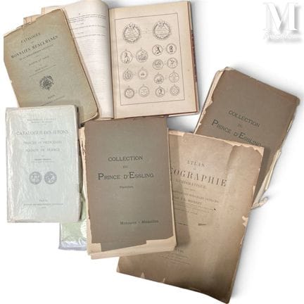 书籍套装——钱币学
包括：
- 1927年德鲁奥拍卖会图录，《埃斯林亲王的钱币与奖章》；
- 米奥内