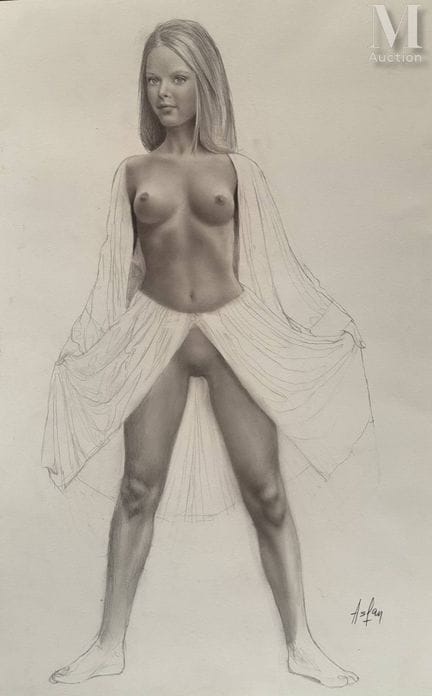 阿斯兰（生于1930年）
女性裸体
铅笔画于纸上
58.5 x 37 厘米
右下角签名，编号 #11