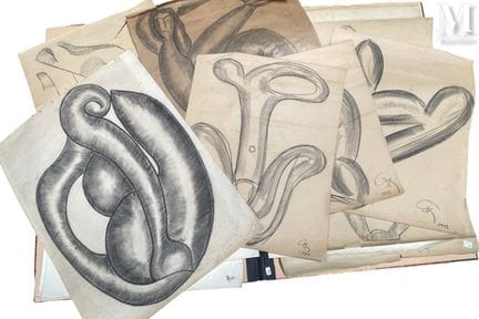 20世纪法国画派
抽象画 / 人物画（10件作品）
综合材料、木炭 
65 x 50 厘米及其他尺寸