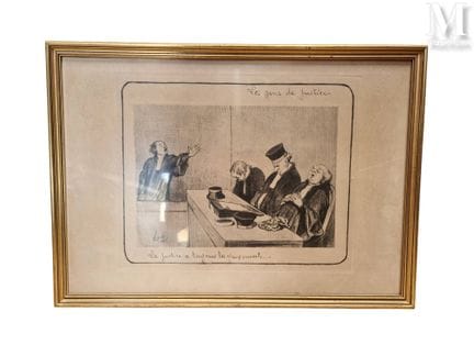 据奥诺雷·多米埃（1808—1879）
版画。
《司法界人士》系列，刊载于1845年8月15日的《查