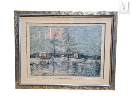伯纳德·甘特纳（1928-2018）
风景
日本纸版画
编号 58/100
右下角签名
44 x 6