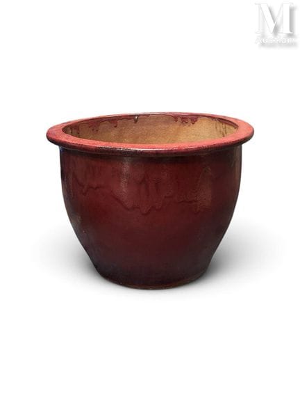 大型花盆
红色釉面陶土
20世纪末
高：- 直径： cm