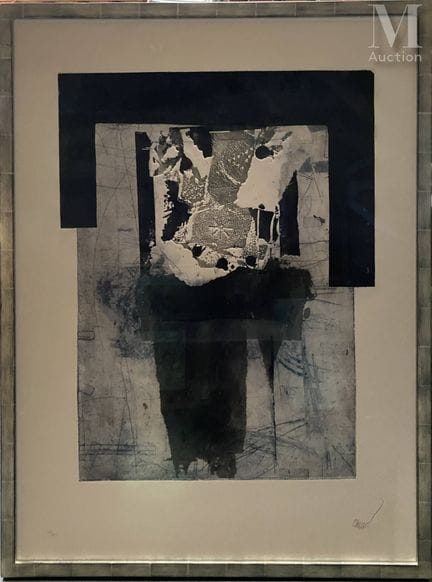 安东尼·克拉韦（1913-2005），据
《蓝色构图》
碳化硅版画
版画下方右下角用铅笔签名
109
