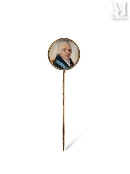 18k gold (750 parts per thousand) tie pin
Adorned 