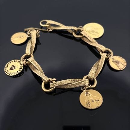 Bracciale in oro giallo (750) con maglie a forma d