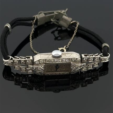 Bracciale da orologio geometrico da donna in plati