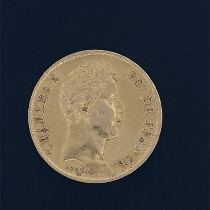 Charles X – 40 francs or 1830 A. Tranche en creux.