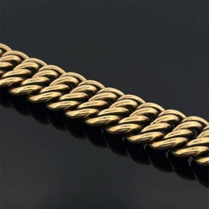 Bracciale in oro giallo (750) con maglia americana