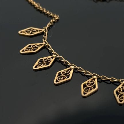 Collana in oro giallo (750) con maglia jaseron, im