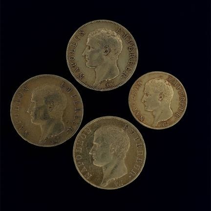 Napoleone I
Set di 4 monete d'oro:
- 40 franchi, a