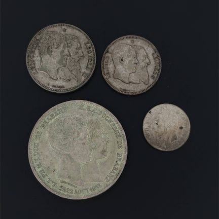Belgique – Lot de 4 monnaies en argent
Léopold I, 