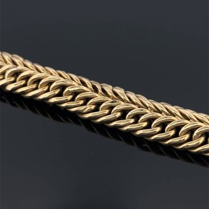 Bracciale in oro giallo (750) con maglia a streghe