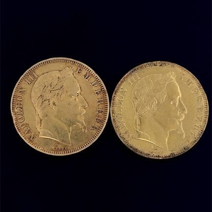 Napoleone III - Set di 2 monete da 50 franchi d'or