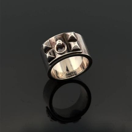 HERMES 
Anello modello "Médor" in argento (925) co