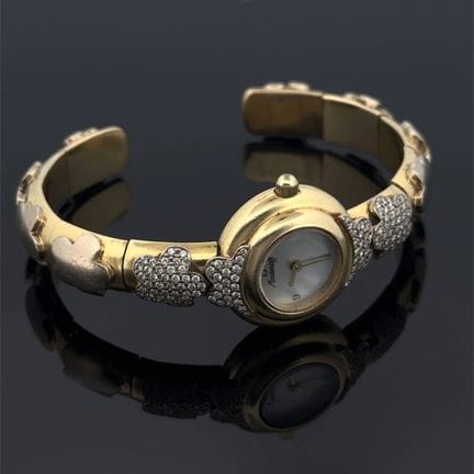 Bracciale per orologio da donna rotondo in oro gia