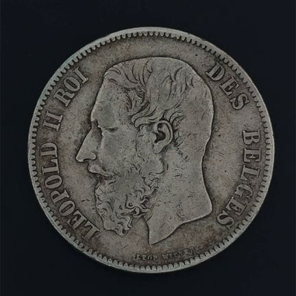 Belgique - Léopold II 
5 francs argent - 1865. Mil