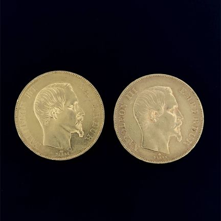 Napoleone III - Set di 2 monete da 50 franchi del 