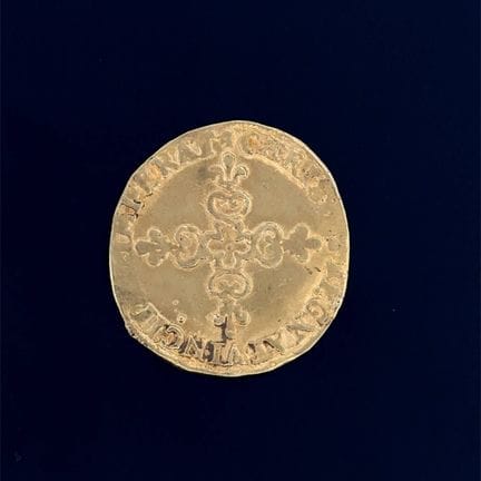 Carlo X (1589-1590) 
Scudo d'oro con il Sole, 1591