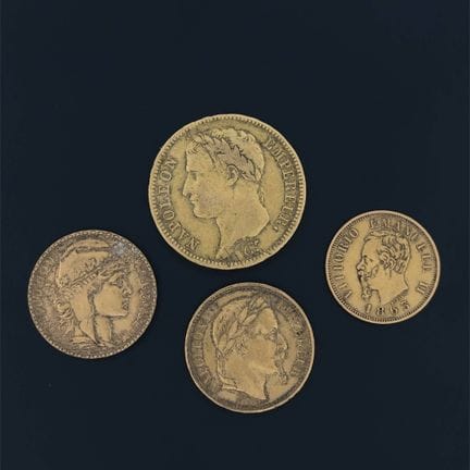 SET di quattro monete d'oro composto da: 
- 1x 40 