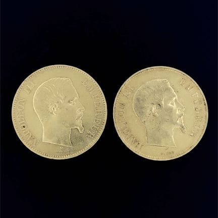 Napoleone III - Set di 2 monete da 100 franchi d'o