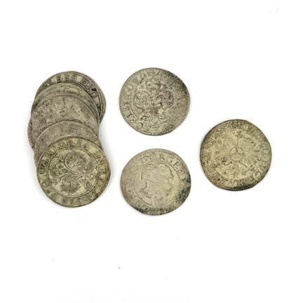 Alsace – Lot de 9 pièces de 12 kreuzer en argent
S