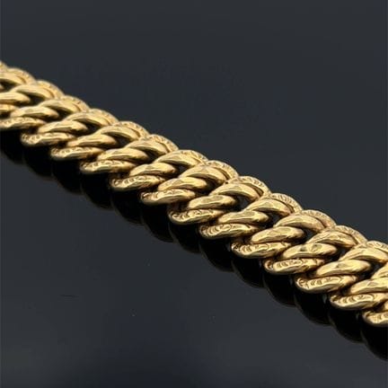 Bracciale in oro giallo (750) con maglia americana