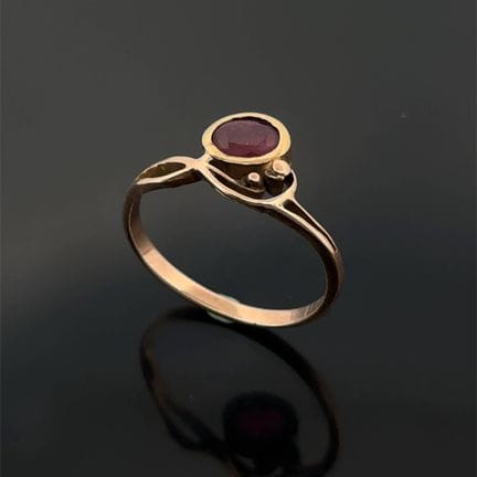 Delicato anello "volute" in oro rosa (375) 9k, tra